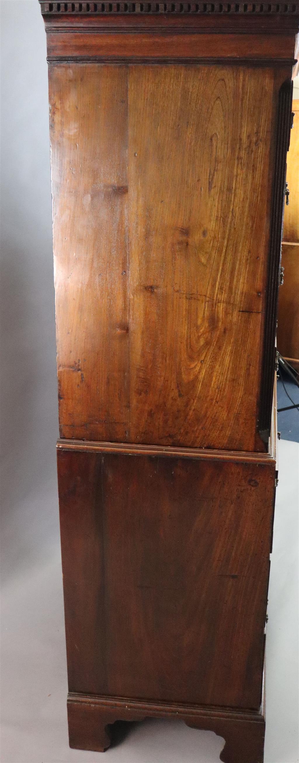 A George III mahogany chest on chest, W.3ft 8.5in. D.1ft 10in. H.6ft 2.5in.